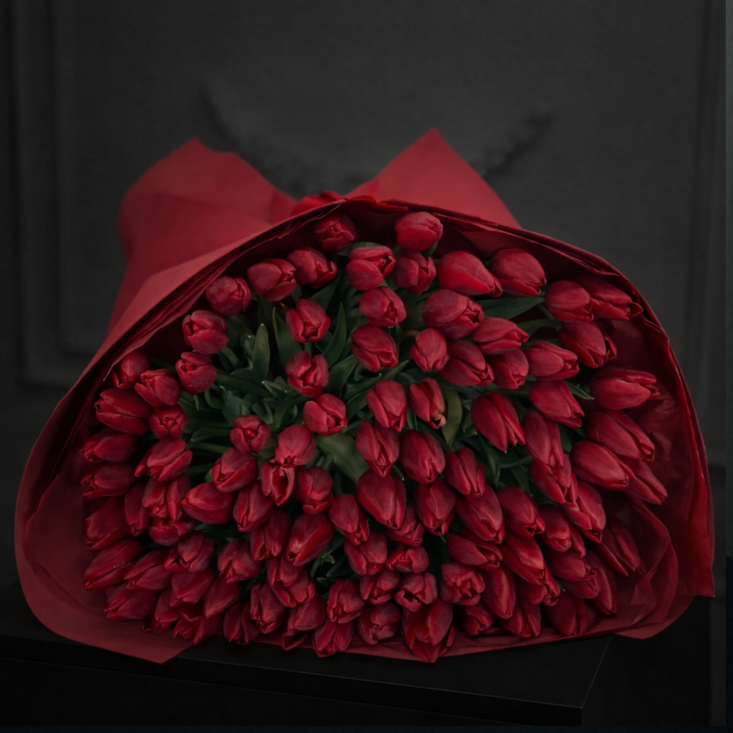 Bouquet of red tulips