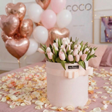 Bouquet, Balloons & Rose Petals Room Decoration – Same-Day Delivery Miami